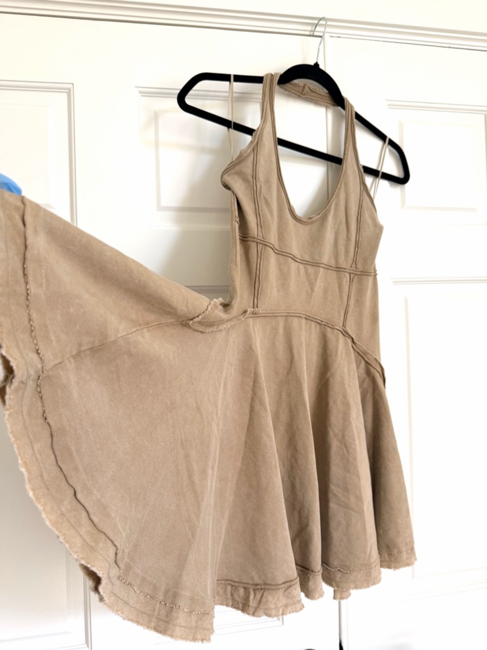 Zara Raw Summer Sleeveless Halter Mini Dress